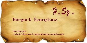 Hergert Szergiusz névjegykártya